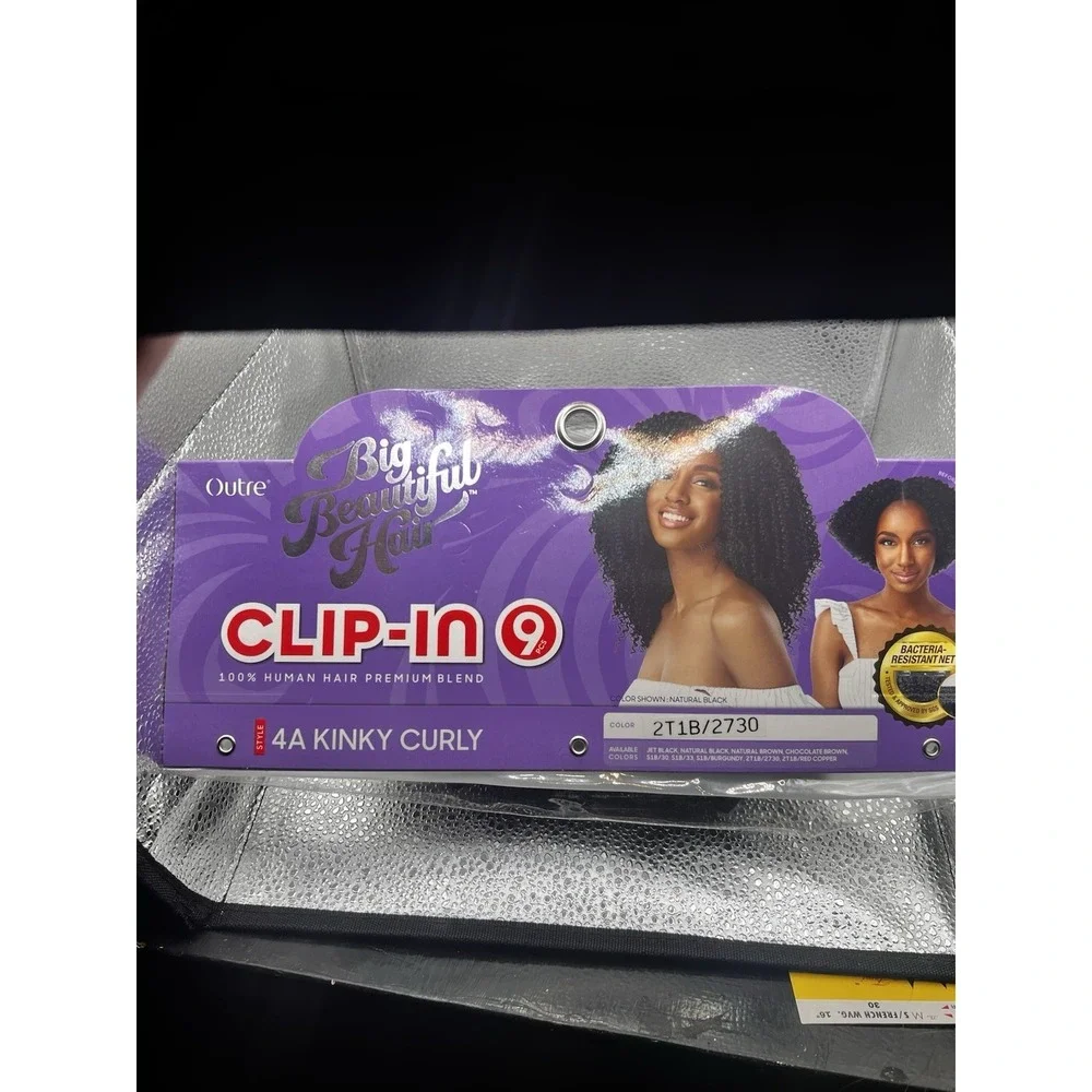 Outre Big Beautiful Human Hair Premium Blend CLIP-IN 12pcs 4A Kinky Curl 2T1B